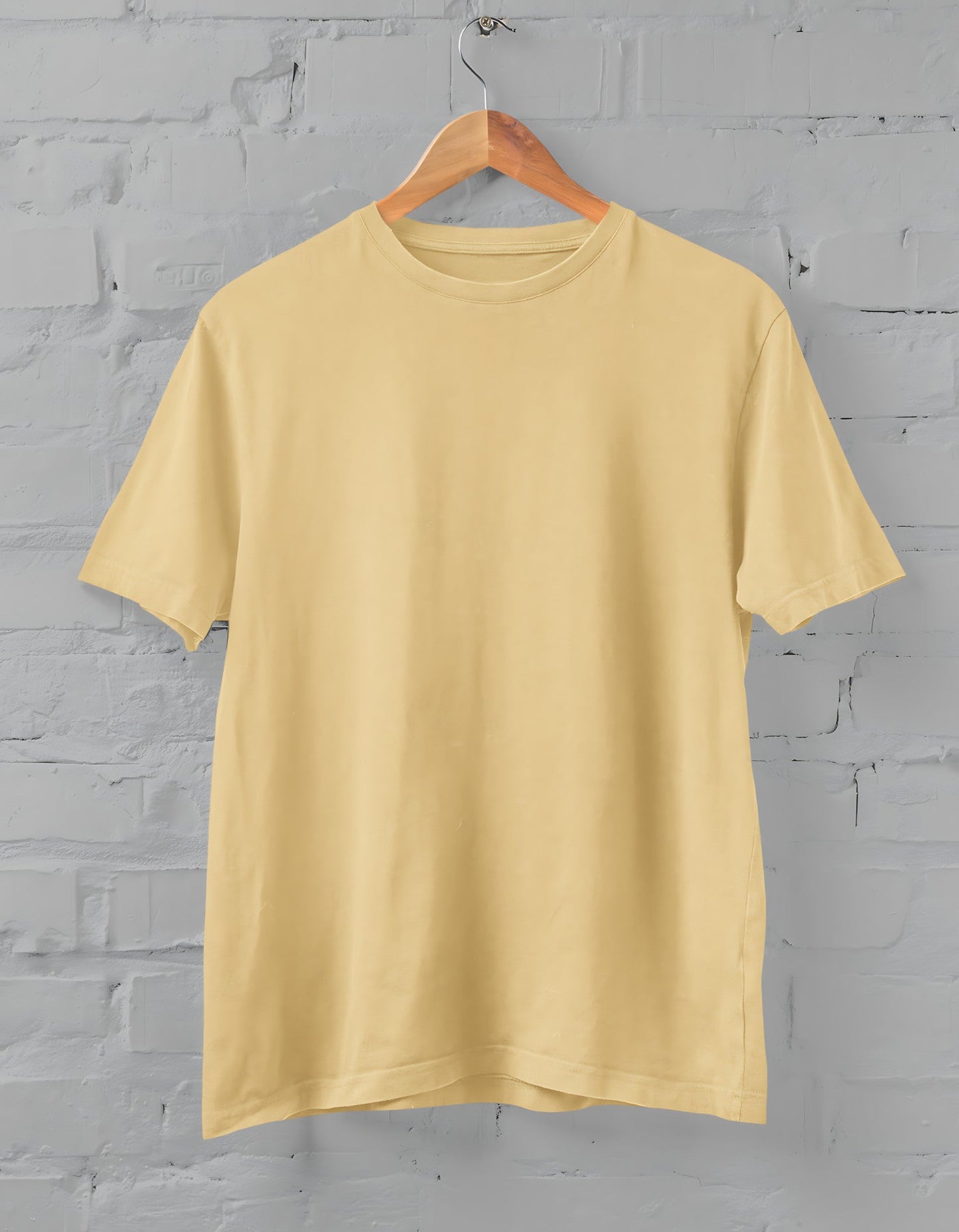 Beige Half Sleeve T-shirt for Men