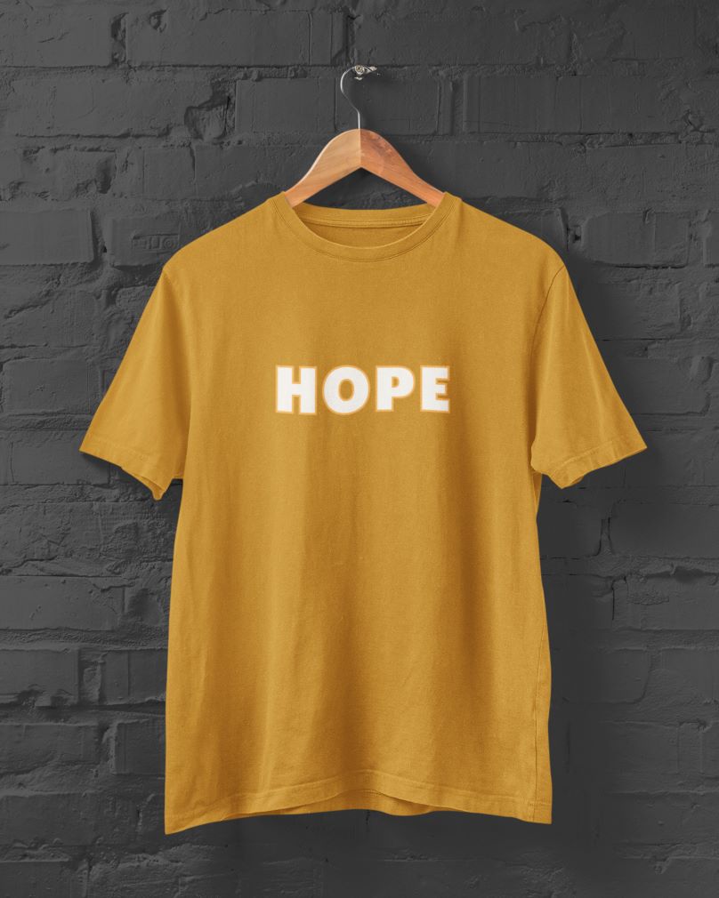 HOPE Half Sleeve T-Shirt for Men Mustard Yellow