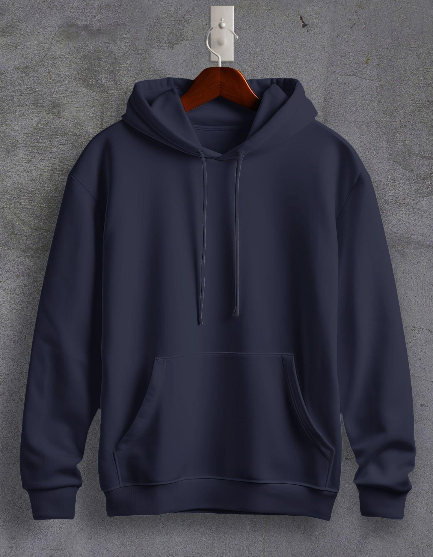 Navy Blue Plain Unisex Hoodie For Men/Women