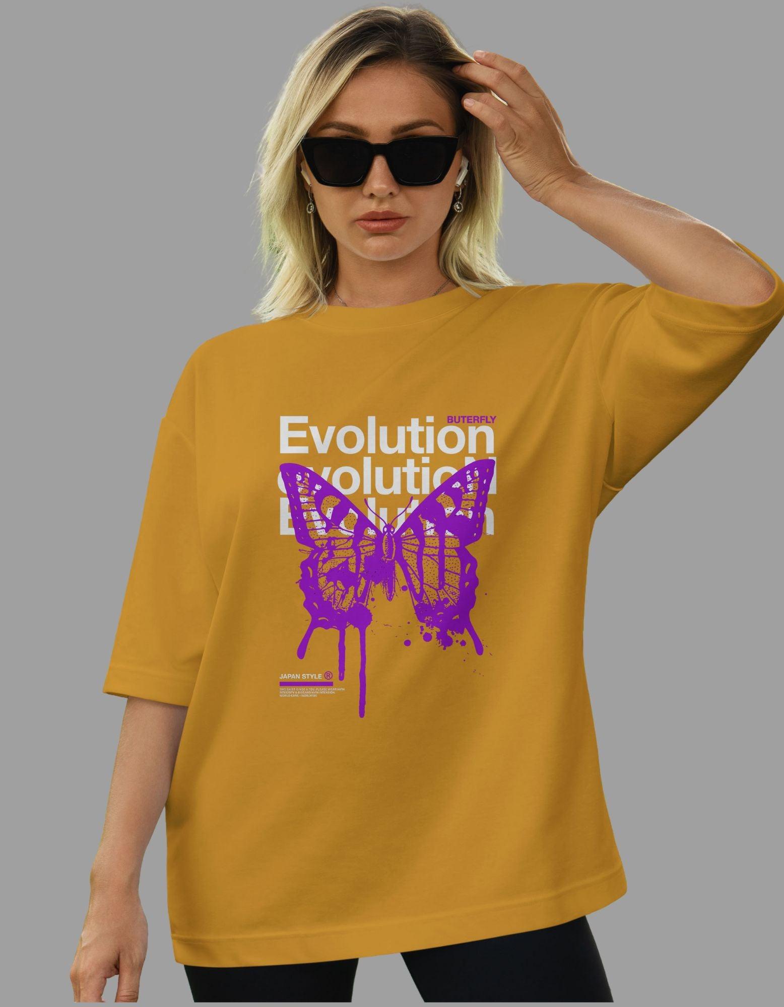 Butterfly Evolution Oversized Tshirt for Women