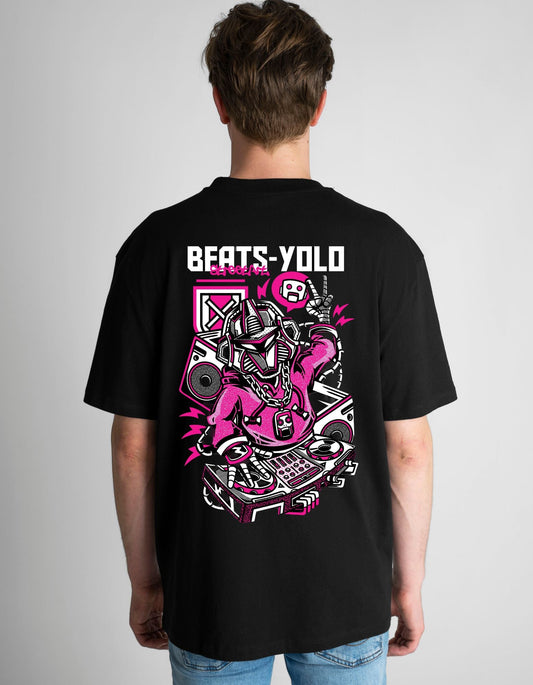 Beats Yolo back Printed Oversized T-shirt for Men