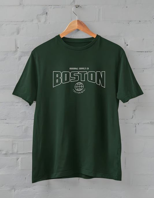 Boston Typography Half Sleeve T-shirt for Men