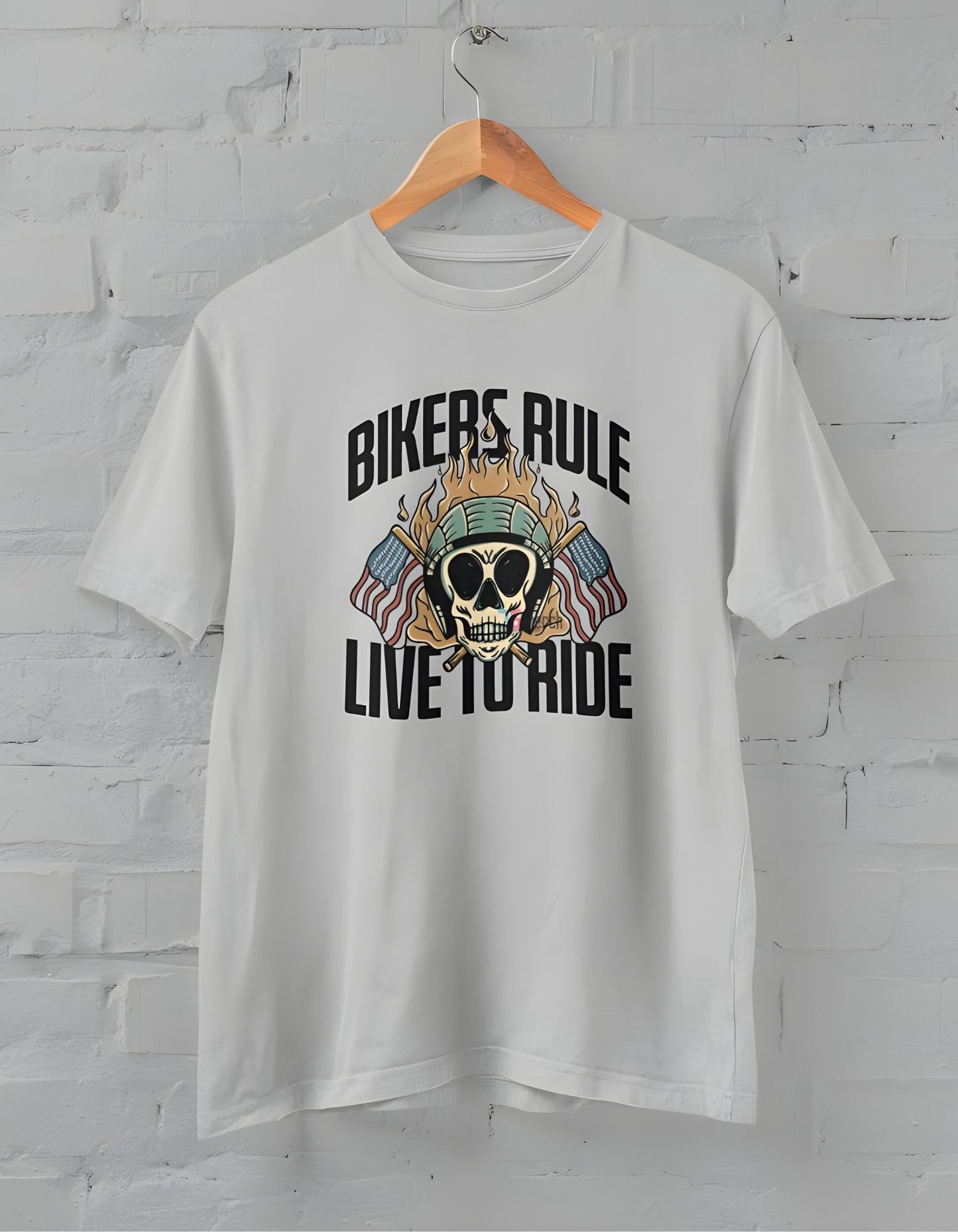 Bikers Rule Live to Ride Half Sleeve T-Shirt for Men