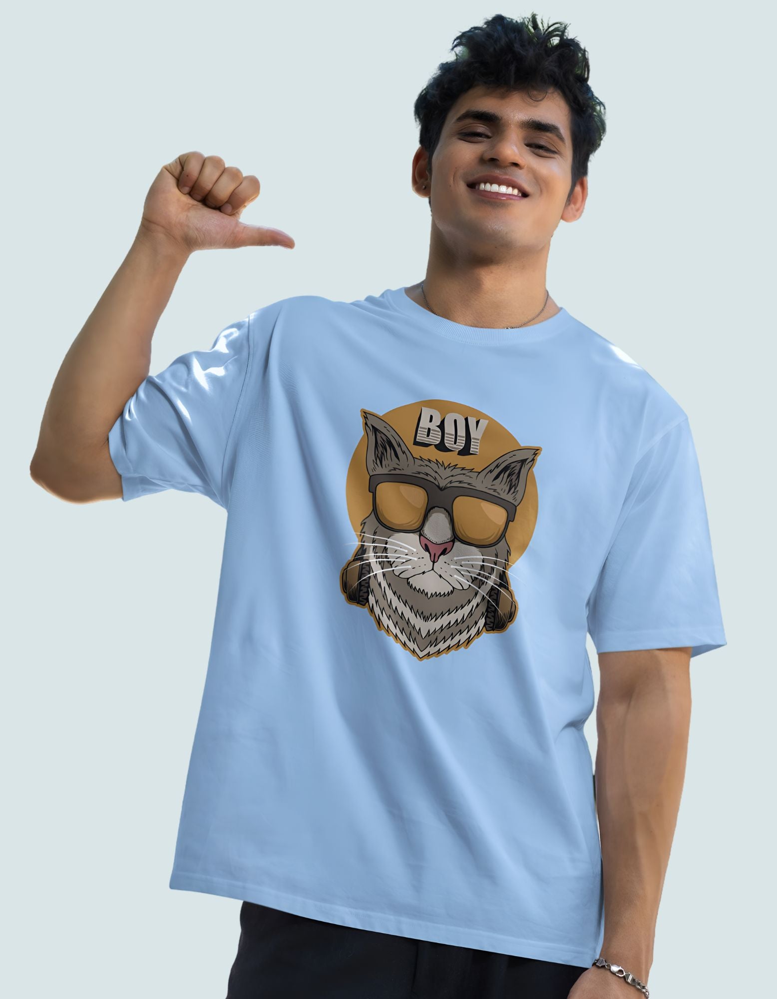 Cat Boy Oversized T-shirt for Men