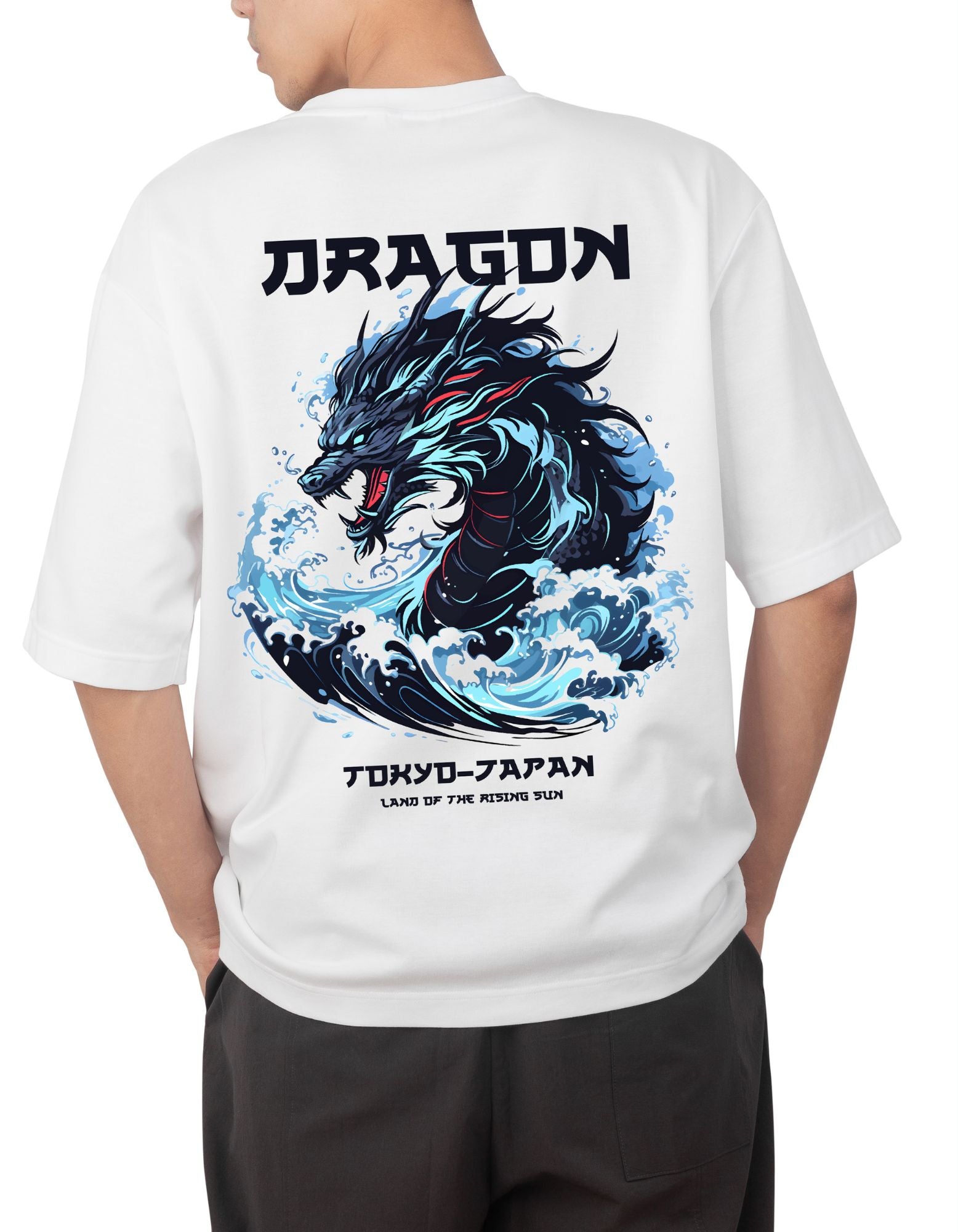 Dragon Graphic Oversized T-shirt for Men