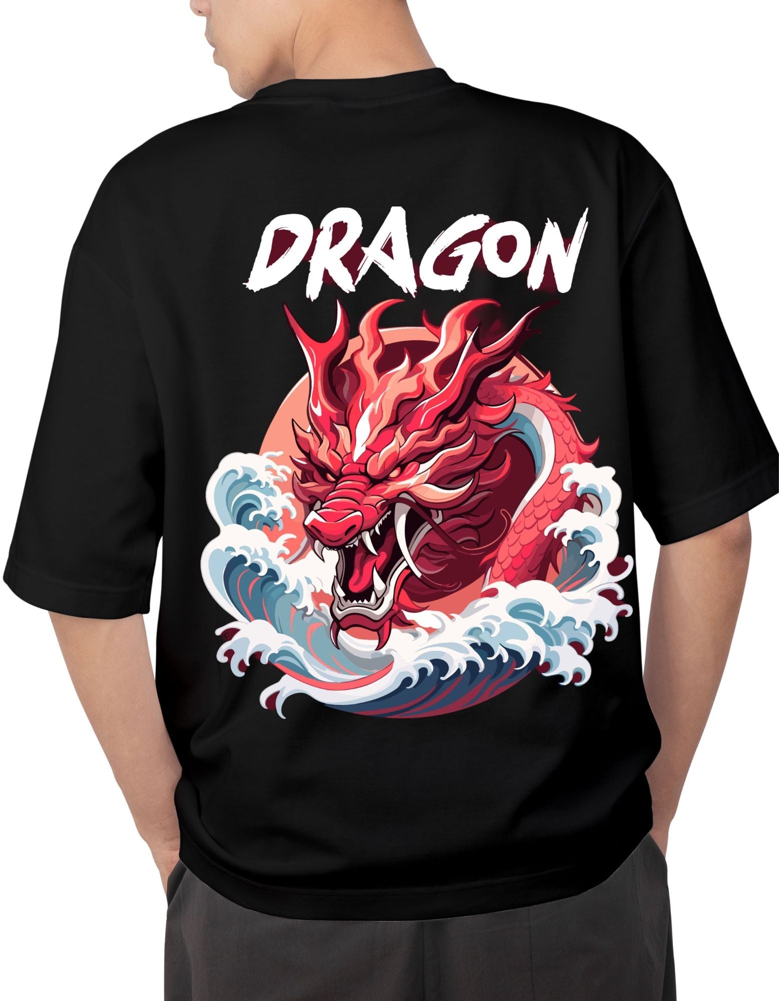 Dragon Sea Wave Premium French Terry Unisex Oversiized T-shirt