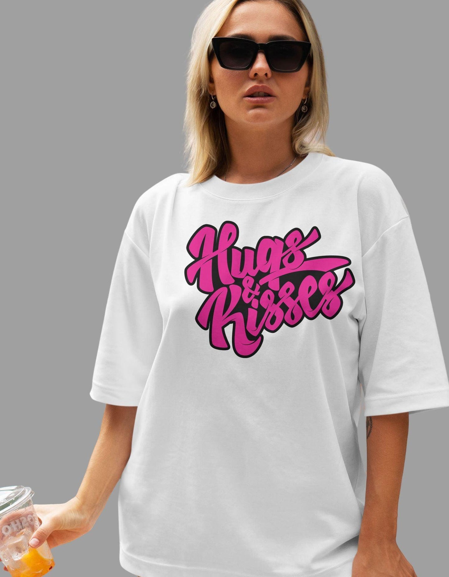 Hugs & Kisses Oversized Tshirt for Women