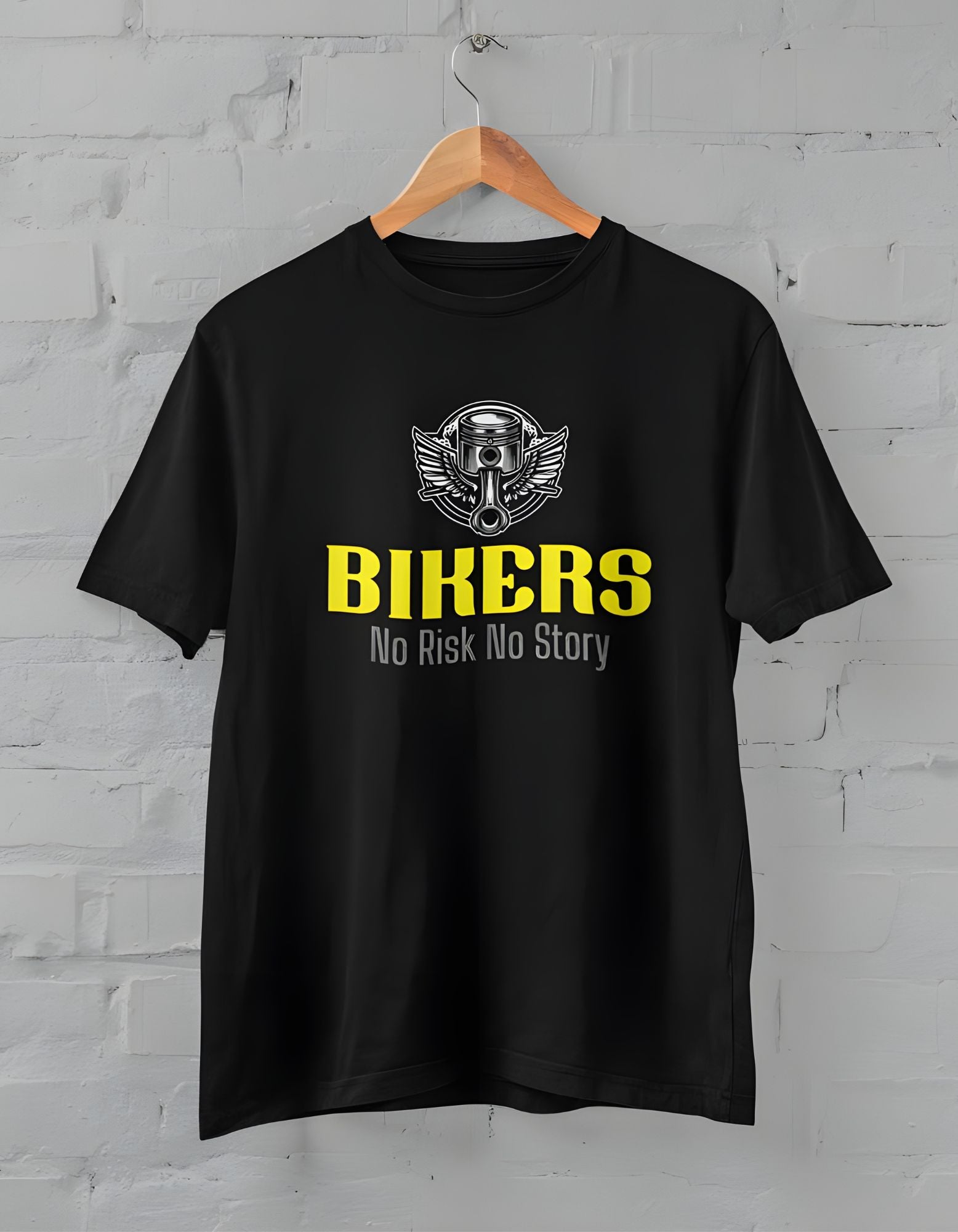 Bikers No Risk No Story Half Sleeve T-Shirt for Men