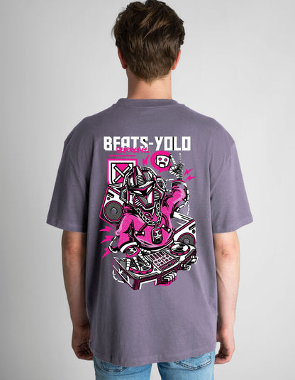 Beats Yolo back Printed Oversized T-shirt for Men