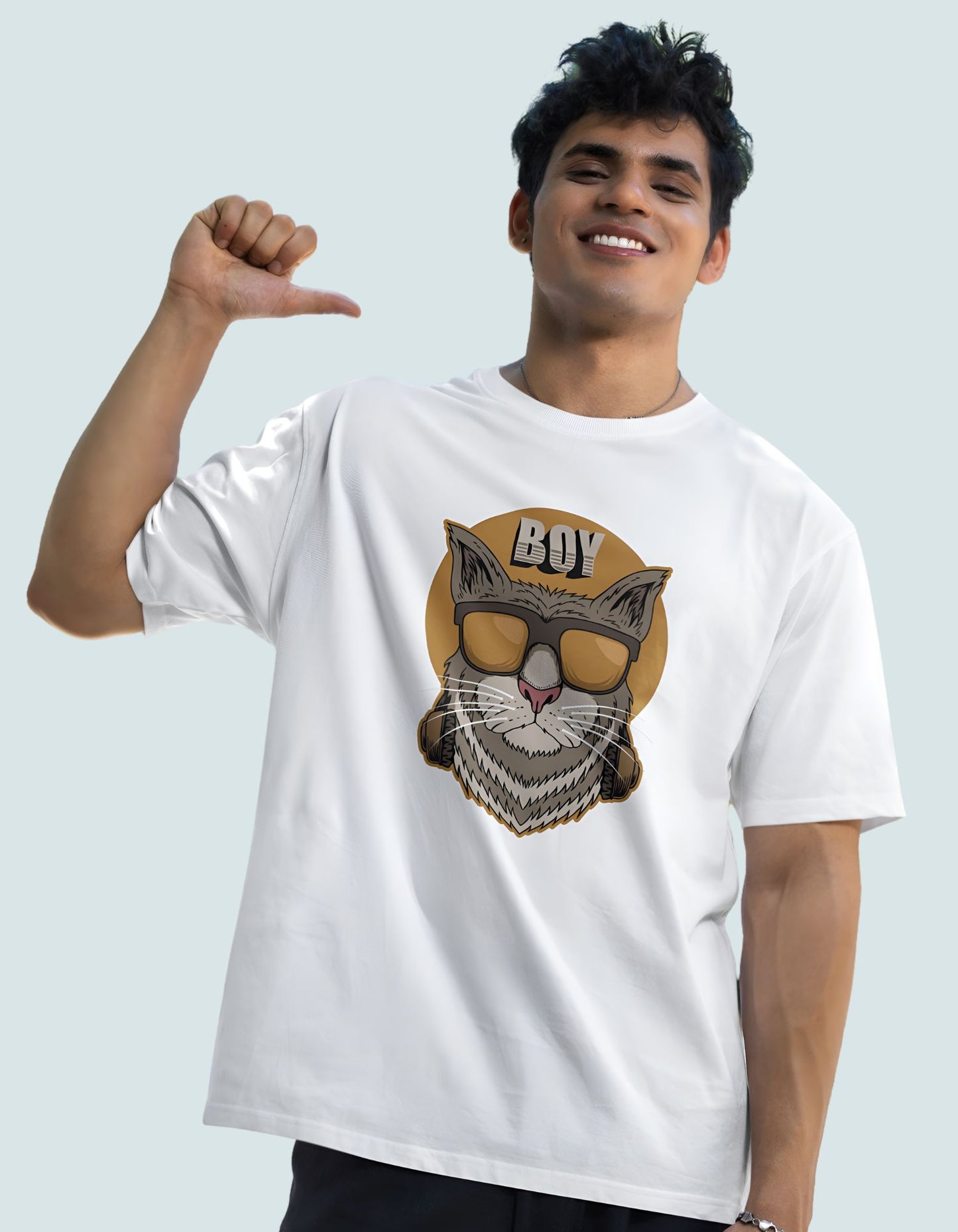 Cat Boy Oversized T-shirt for Men