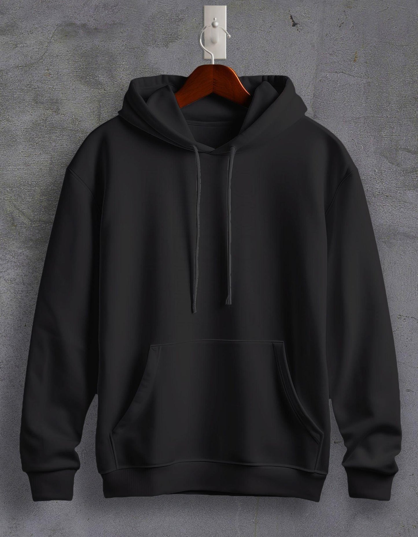 Black Plain Unisex Hoodie For Men/Women