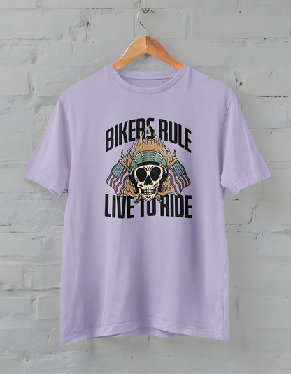 Bikers Rule Live to Ride Half Sleeve T-Shirt for Men