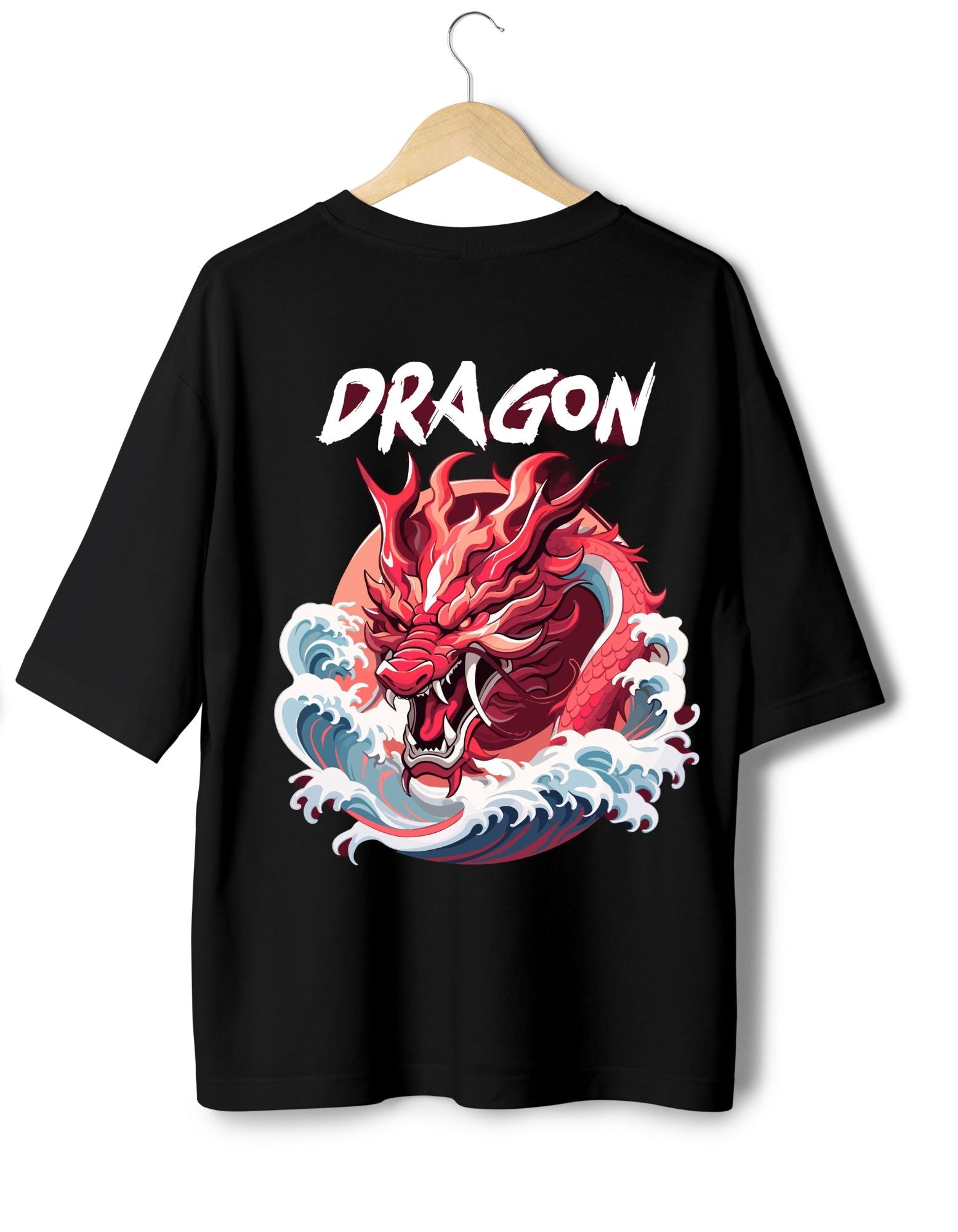 Dragon Sea Wave Premium French Terry Unisex Oversiized T-shirt