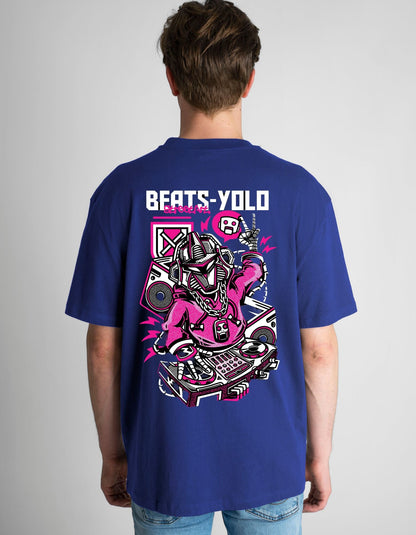 Beats Yolo back Printed Oversized T-shirt for Men