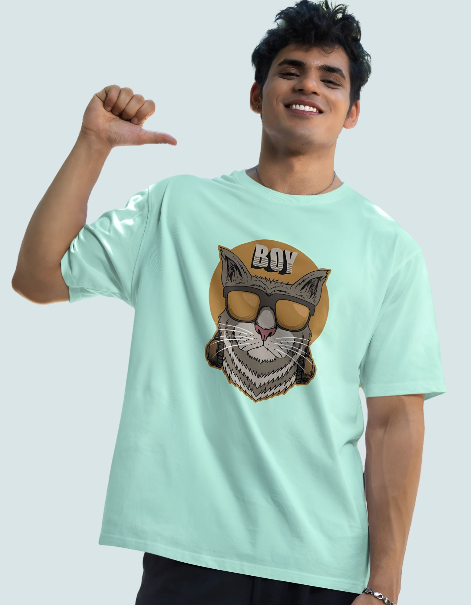 Cat Boy Oversized T-shirt for Men