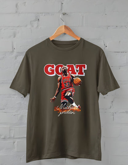 GOAT Michael Jordan Half Sleeve T-shirt for Men