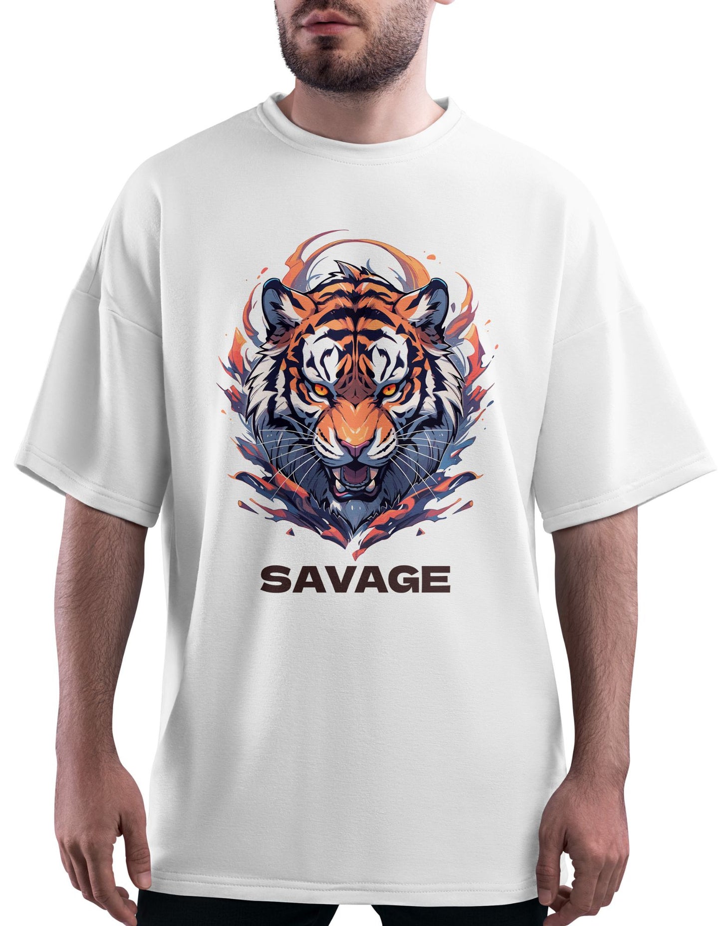 Savage Tiger Oversized T-shirt for Men