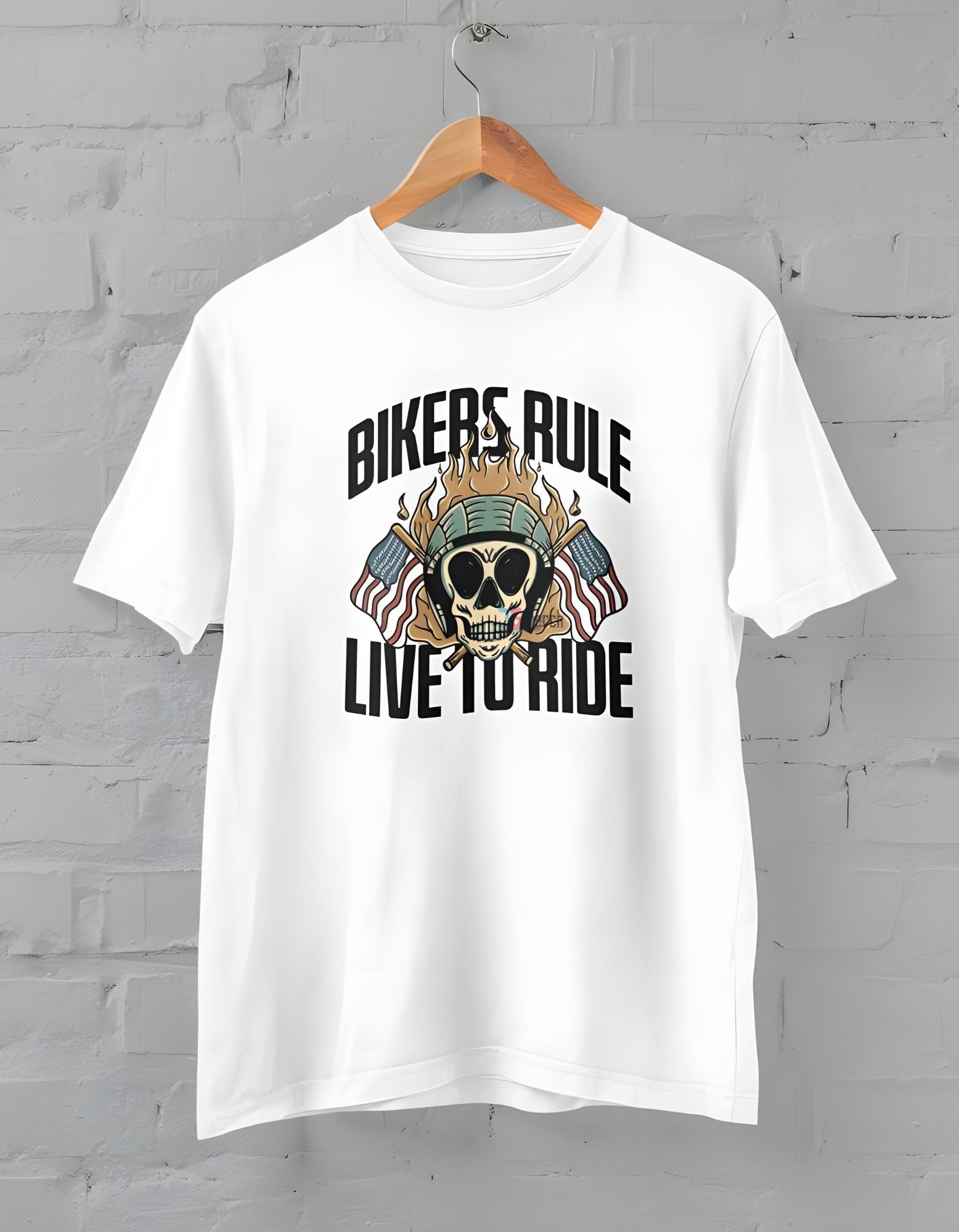 Bikers Rule Live to Ride Half Sleeve T-Shirt for Men