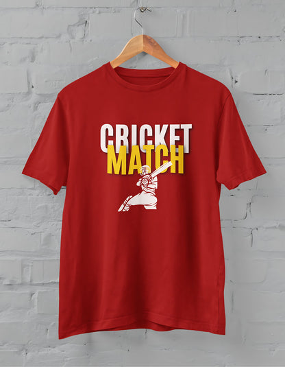 Cricket Match Half Sleeve T-shirt for Men