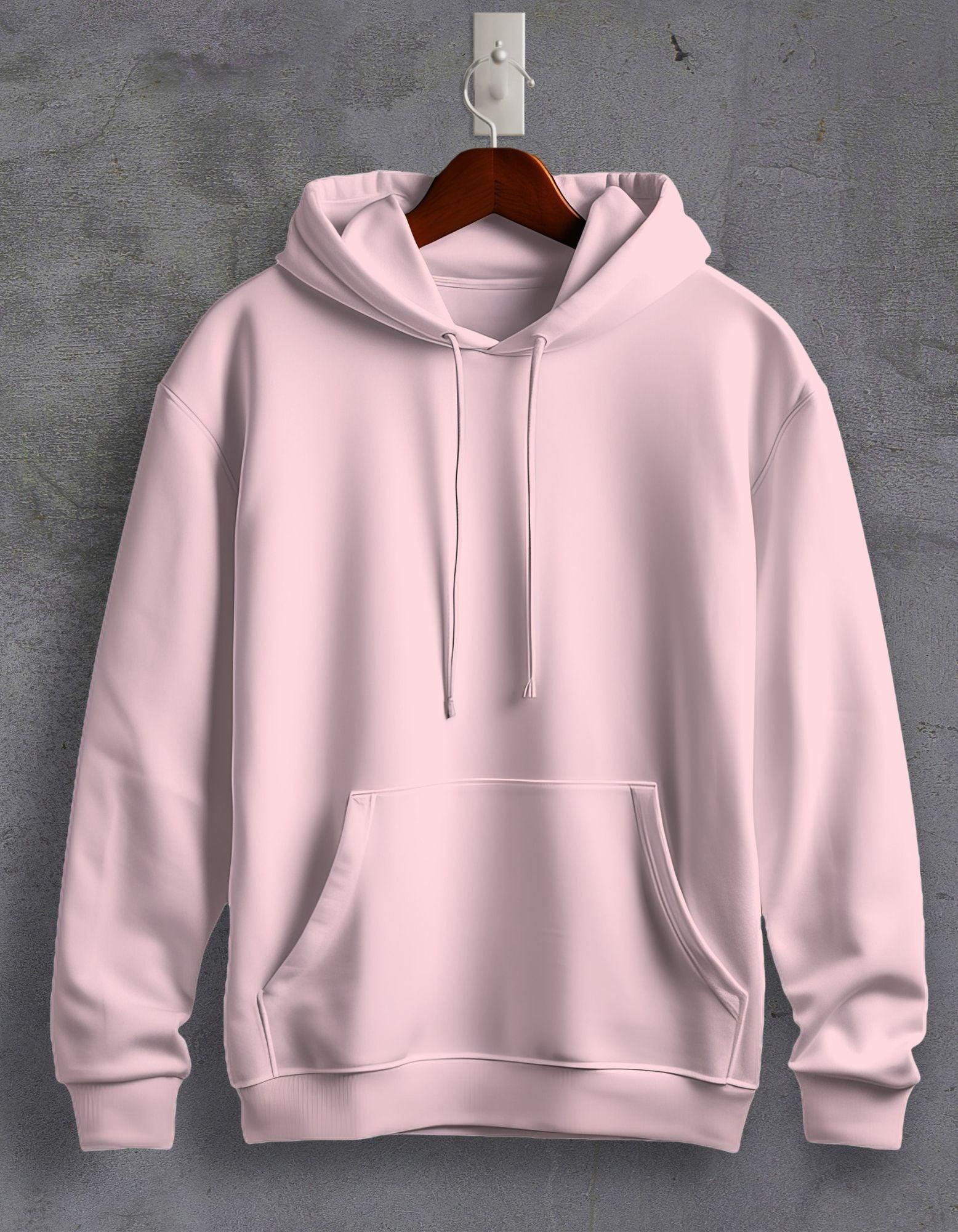 Light Pink Plain Unisex Hoodie For Men/Women