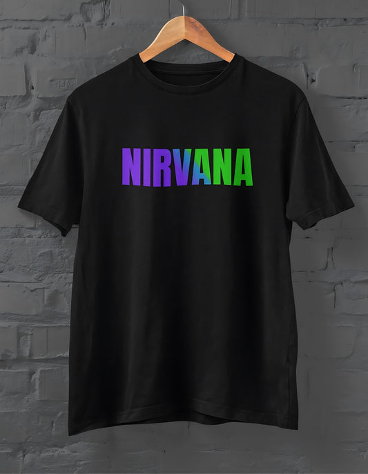 Nirvana Colorful Half Sleeve T-shirt for Men Black