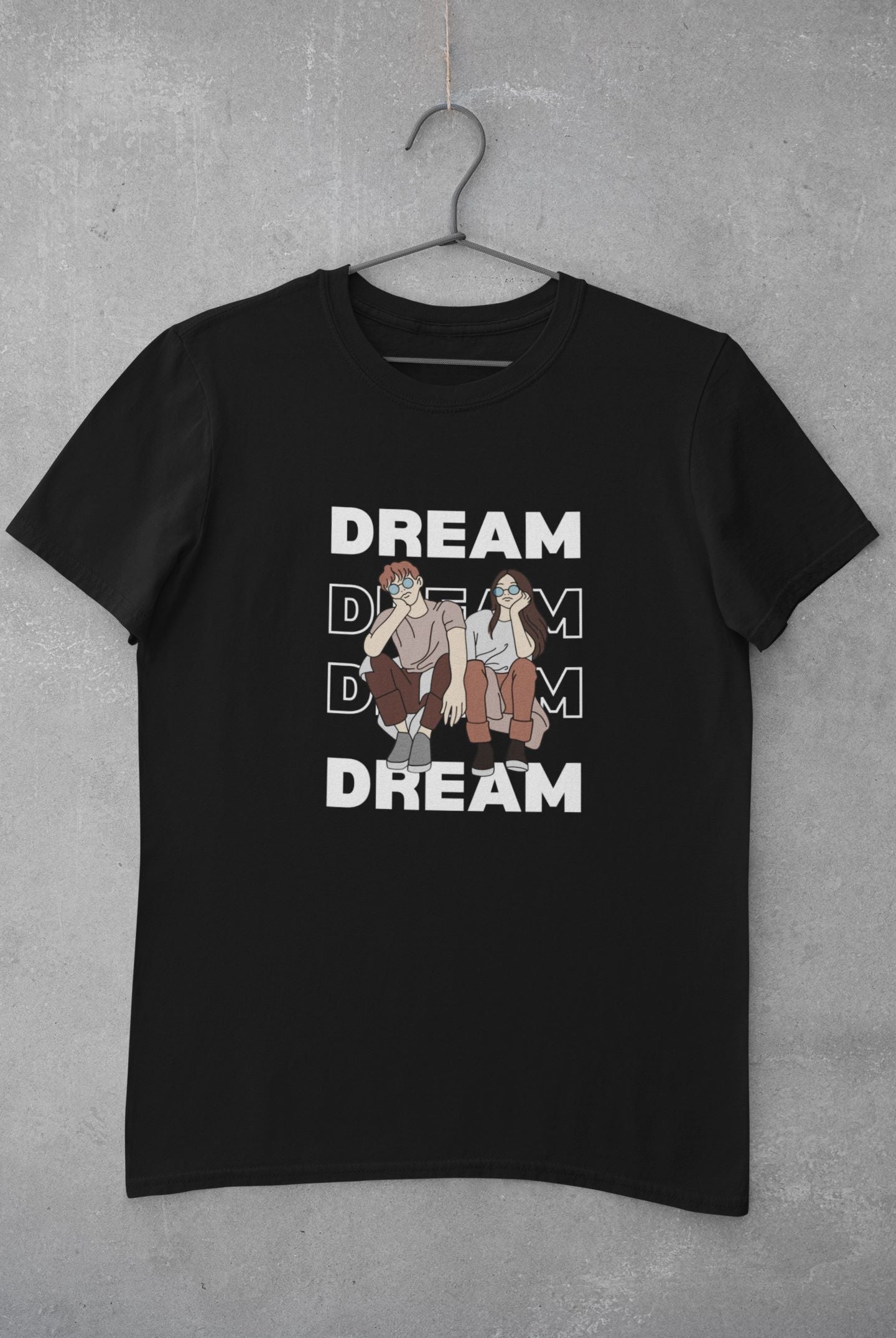 Dream Half Sleeve T-shirt for Women Black