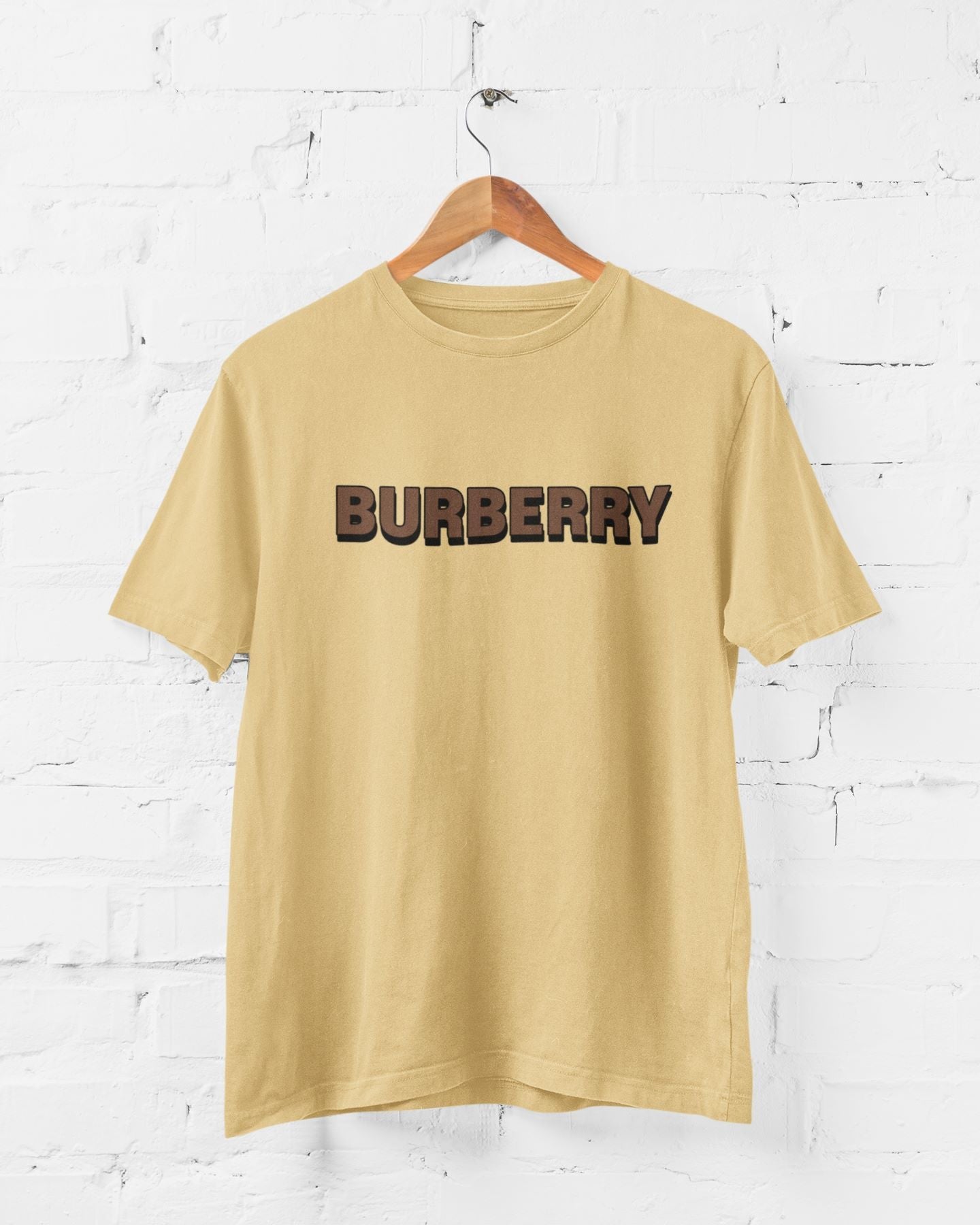 BurBerry Beige Half Sleeve T-shirt for Men