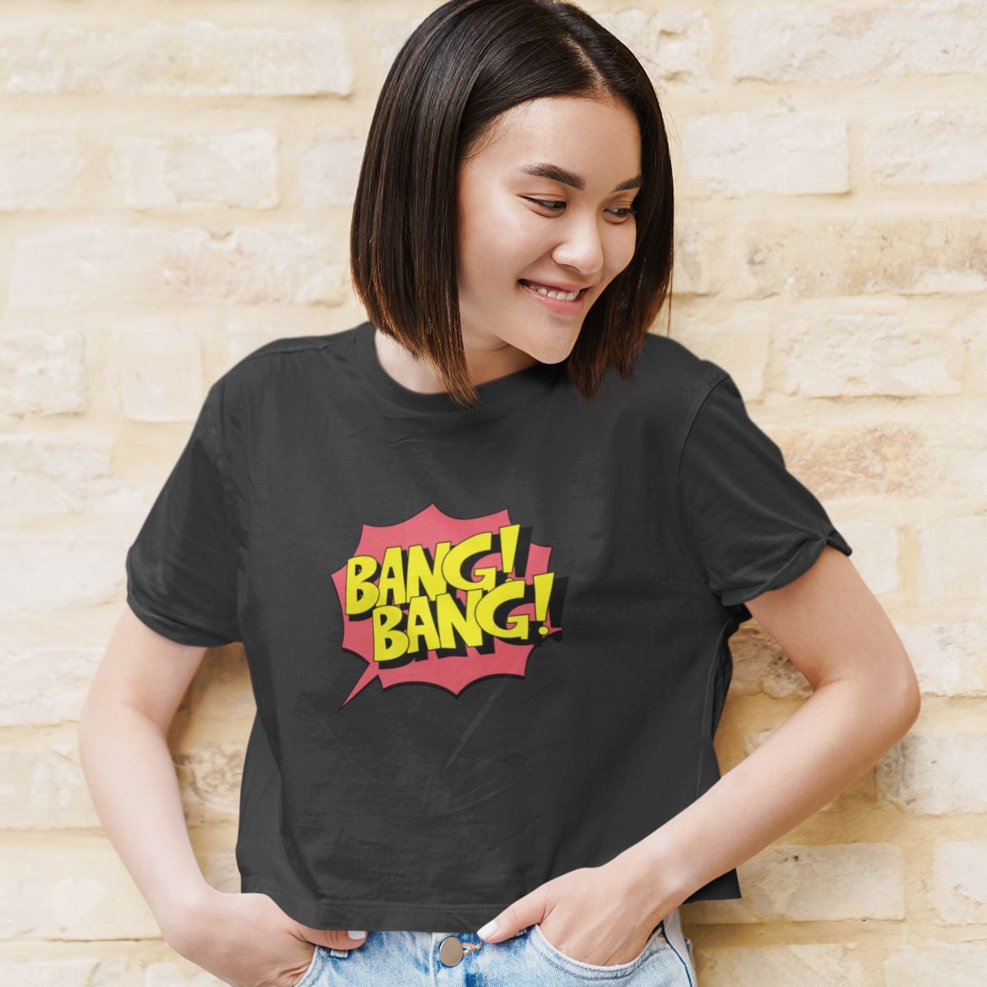 Bang Bang Crop Top for Women Black