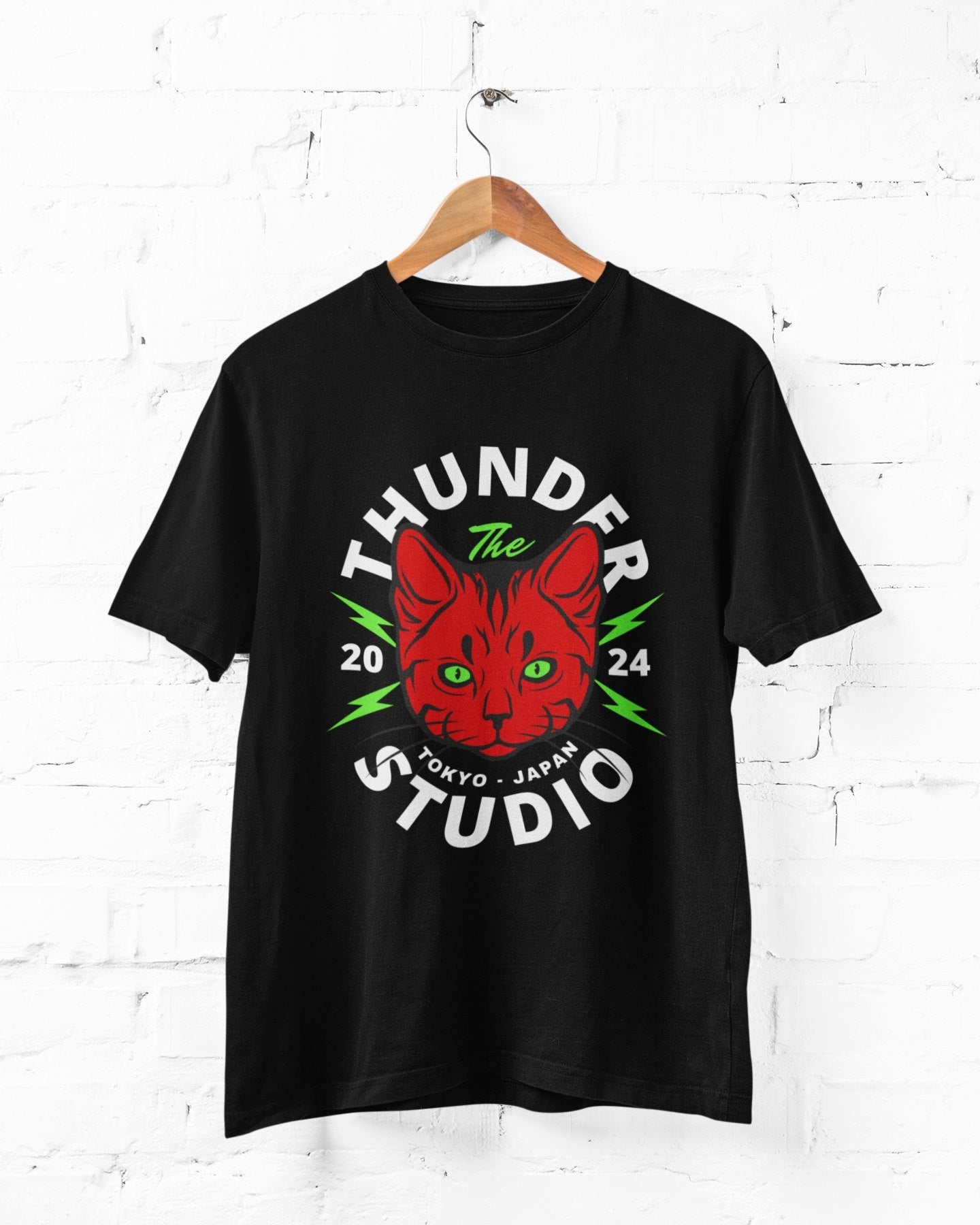 Thunder Red Cat Half Sleeve T-shirt for Men