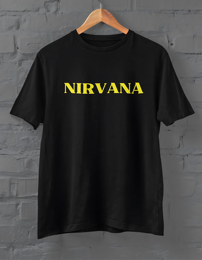 Nirvana Half Sleeve T-shirt for Men Black-yellow