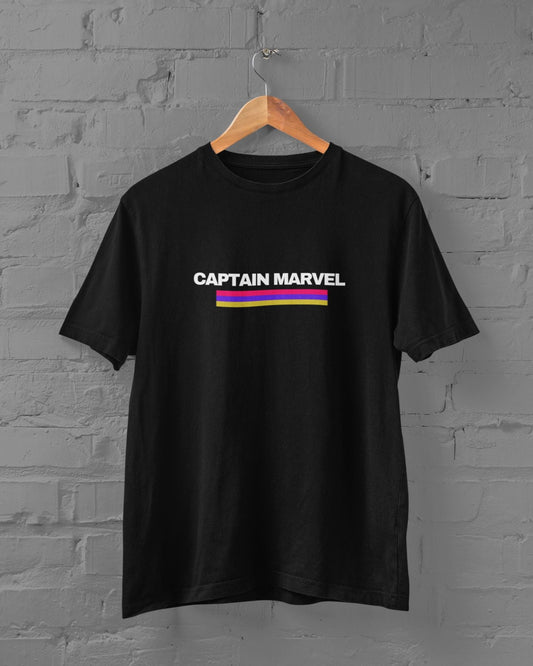 Captain Marvel Half Sleeve T-Shirt for Men Black