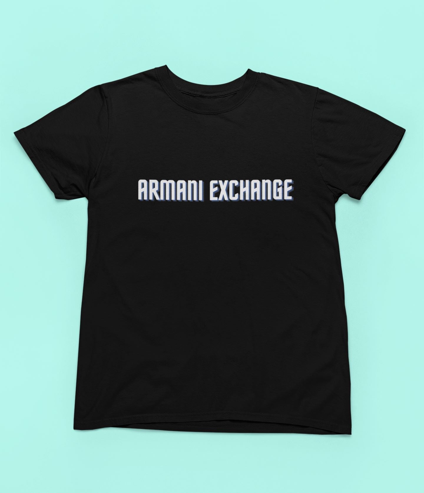 Black Printed Armani Exchange Kids T-shirt