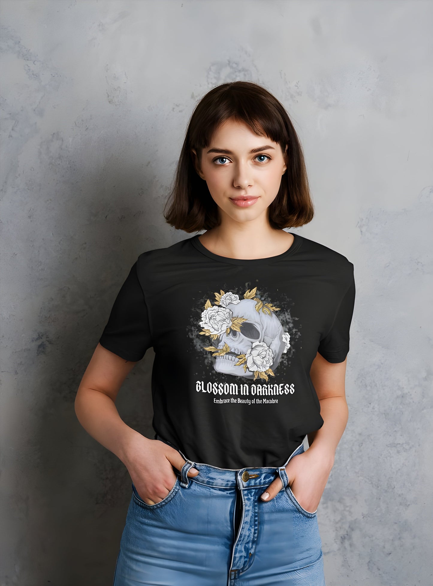 Skull Flower Tshirt for Women