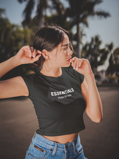 Essentials FOG Crop Top for Women Black