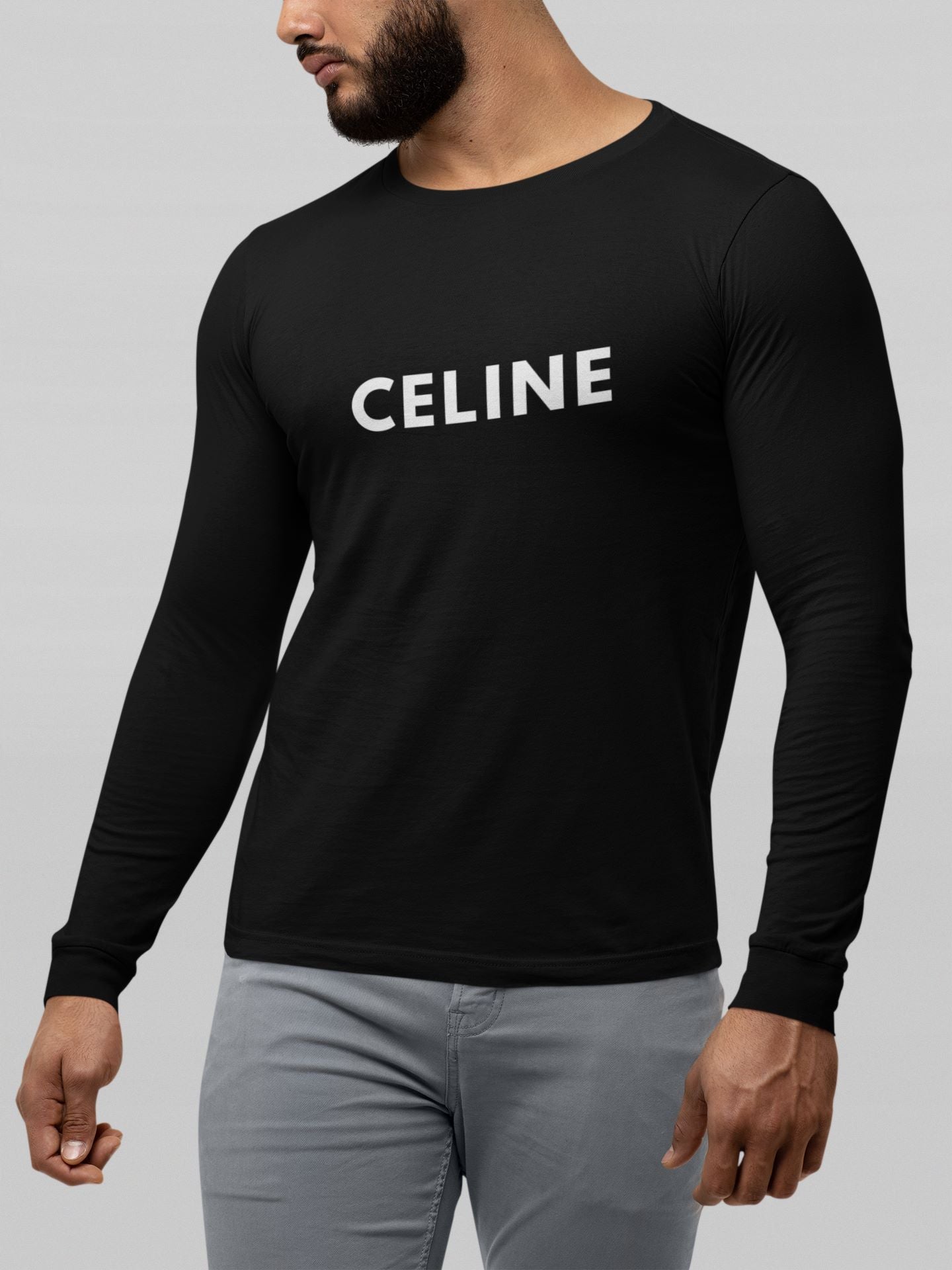 CELINE Full Sleeve T-shirt for Men Black