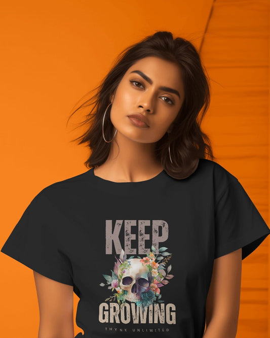 Skull Flower T-shirt for Women