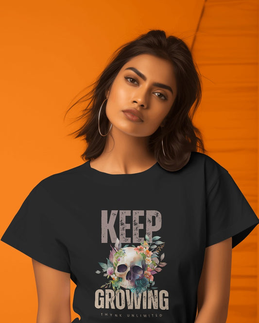 Skull Flower T-shirt for Women