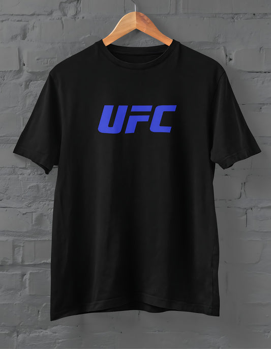 UFC Typography Printed Blue Half Sleeve T-shirt for Men