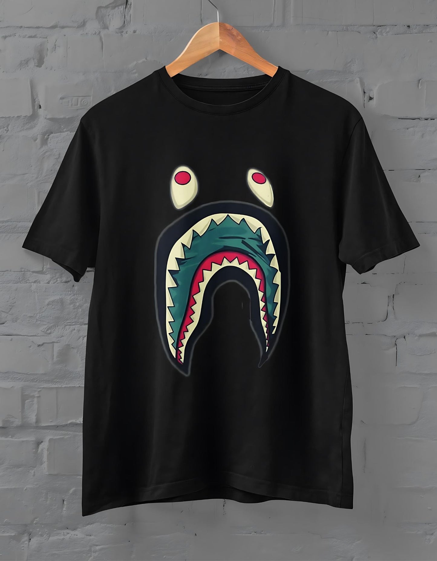 Bape Shark Half Sleeve T-shirt for Men Black