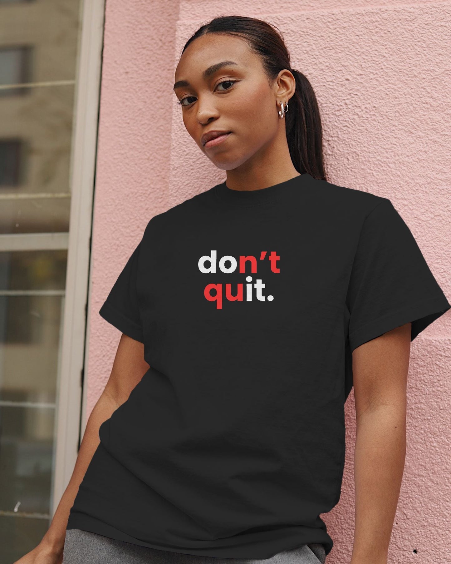 Do It Half Sleeve T-shirt for Women Black