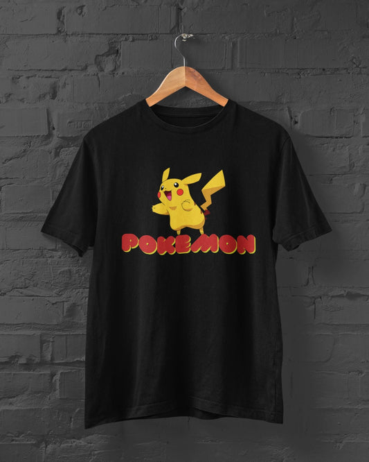 Pokémon Half Sleeve T-shirt for Men Black