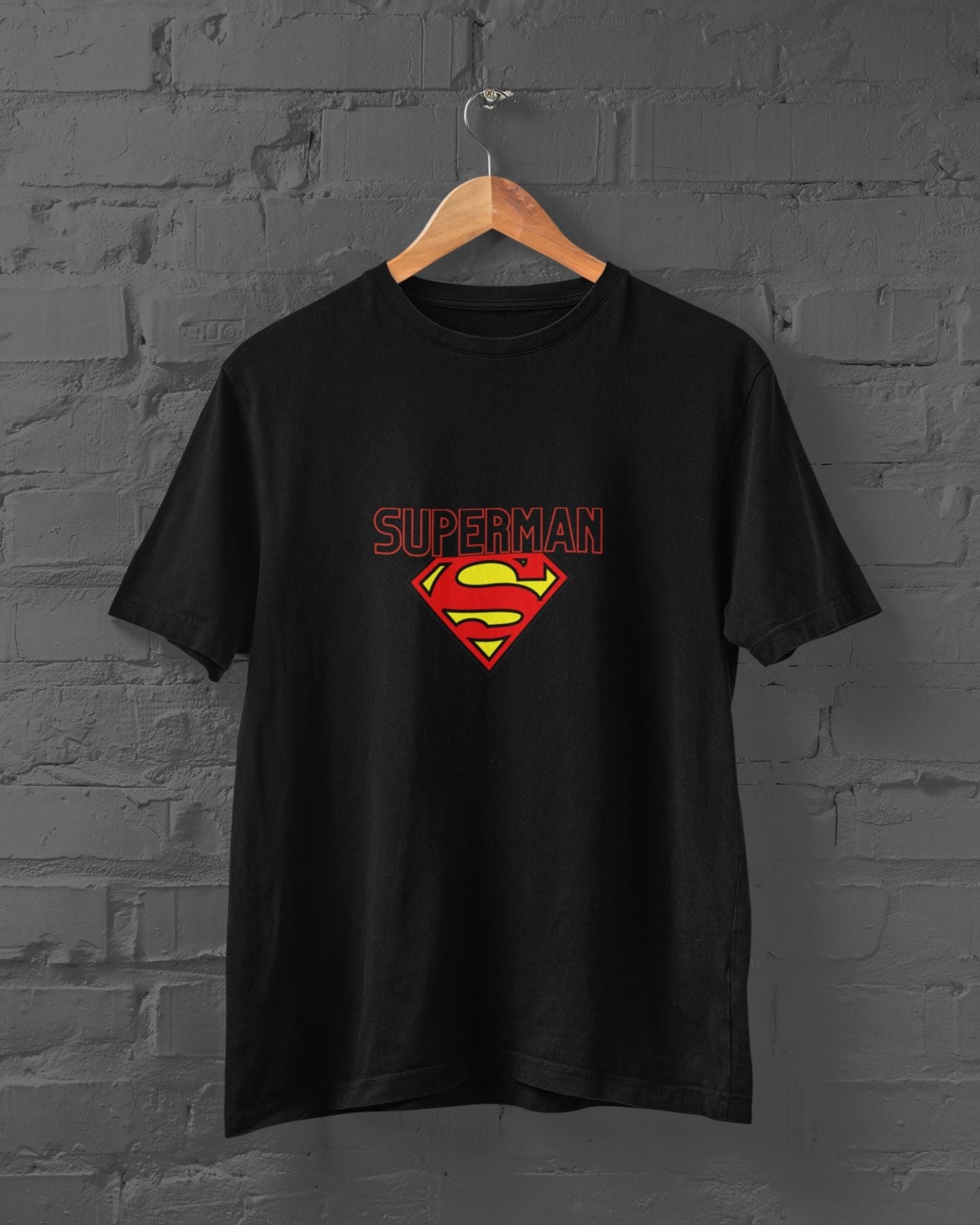 Superman Superhero Half Sleeve T-shirt for Men Black