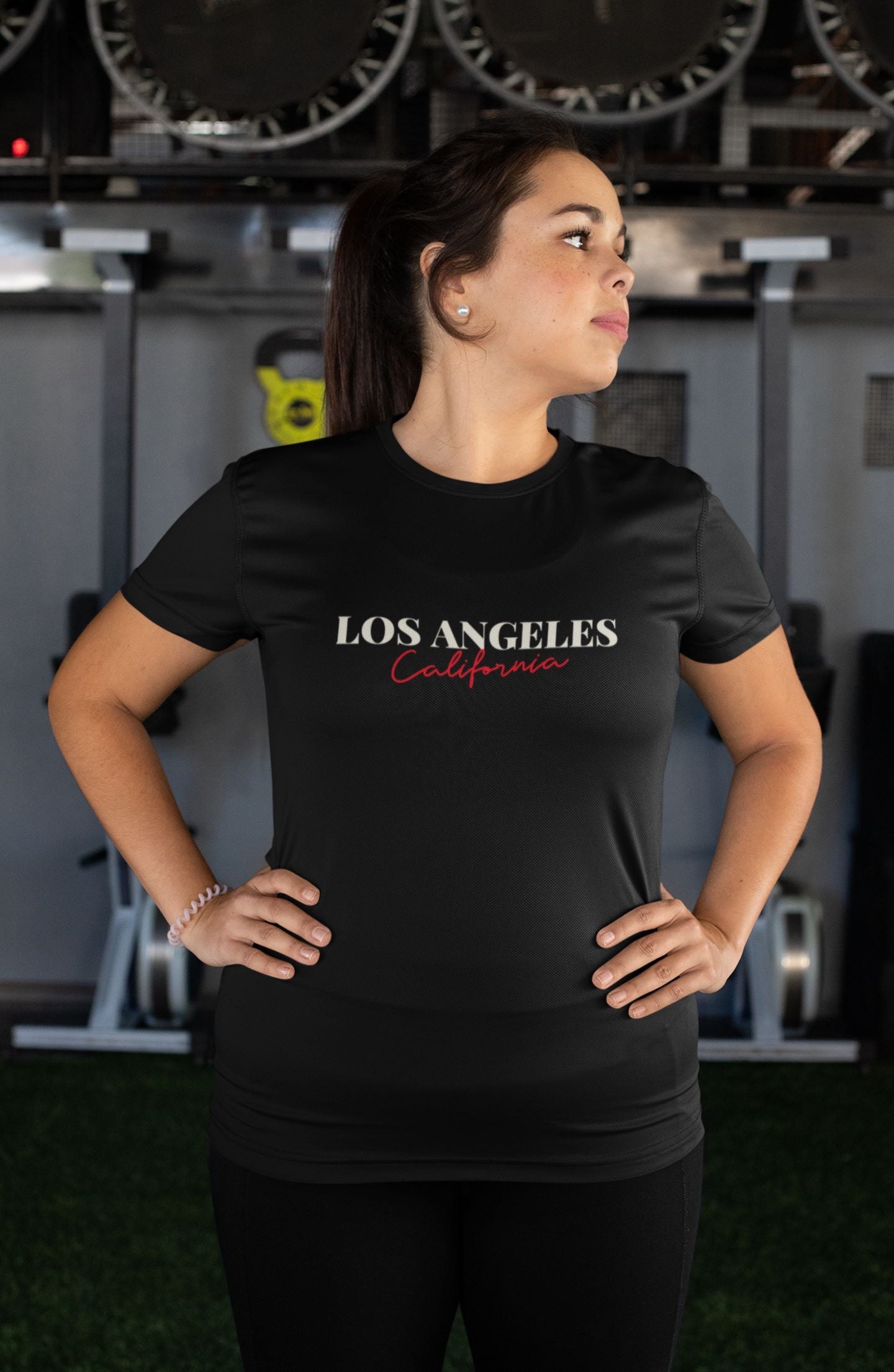 Los Angeles California Half Sleeve T-shirt for Women Brown