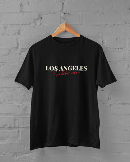 Los Angeles California Half Sleeve T-shirt for Men Black