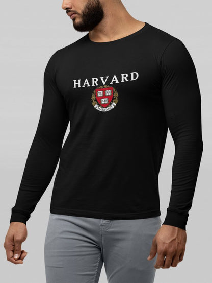 Harvard Full Sleeve T-Shirt for Men Black