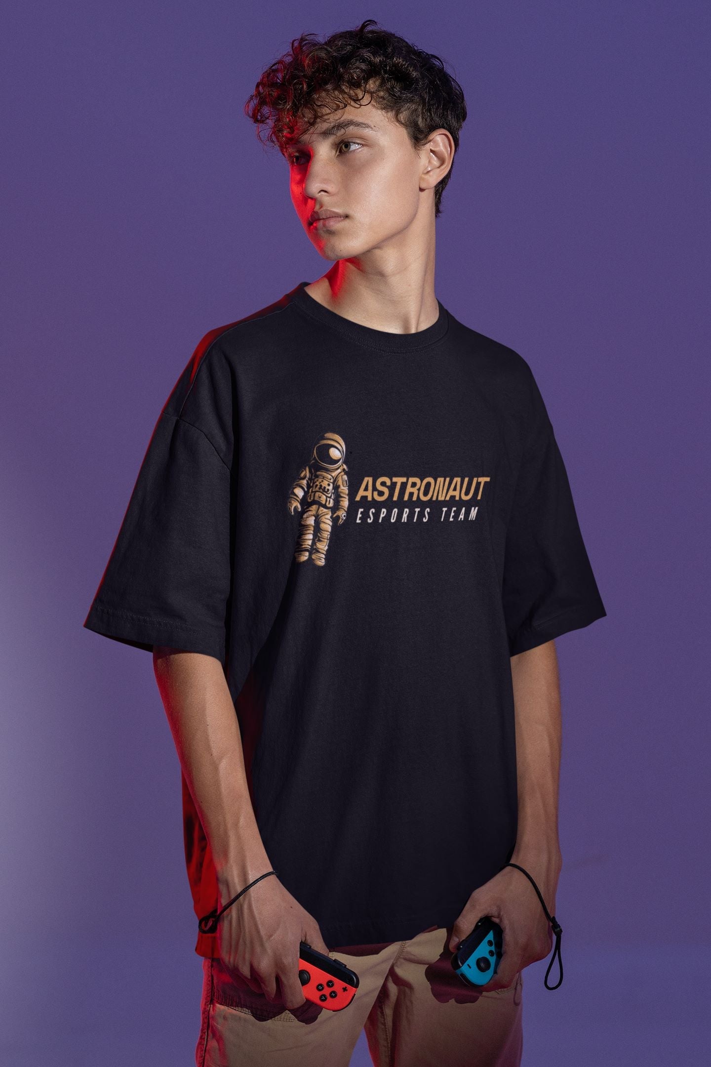 Astronaut Oversized T-shirt for Men Black