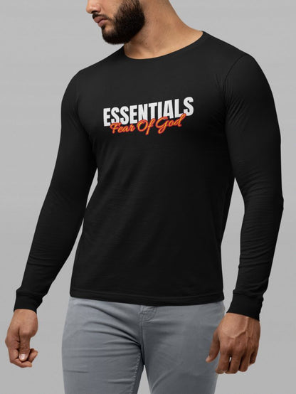 Essentials Full Sleeve T-Shirt for Men Black