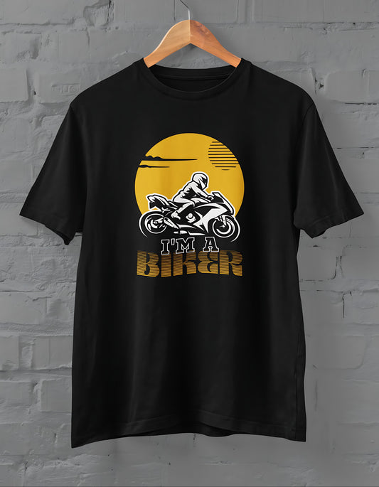 I'm a Biker Half Sleeve T-shirt for Men Black