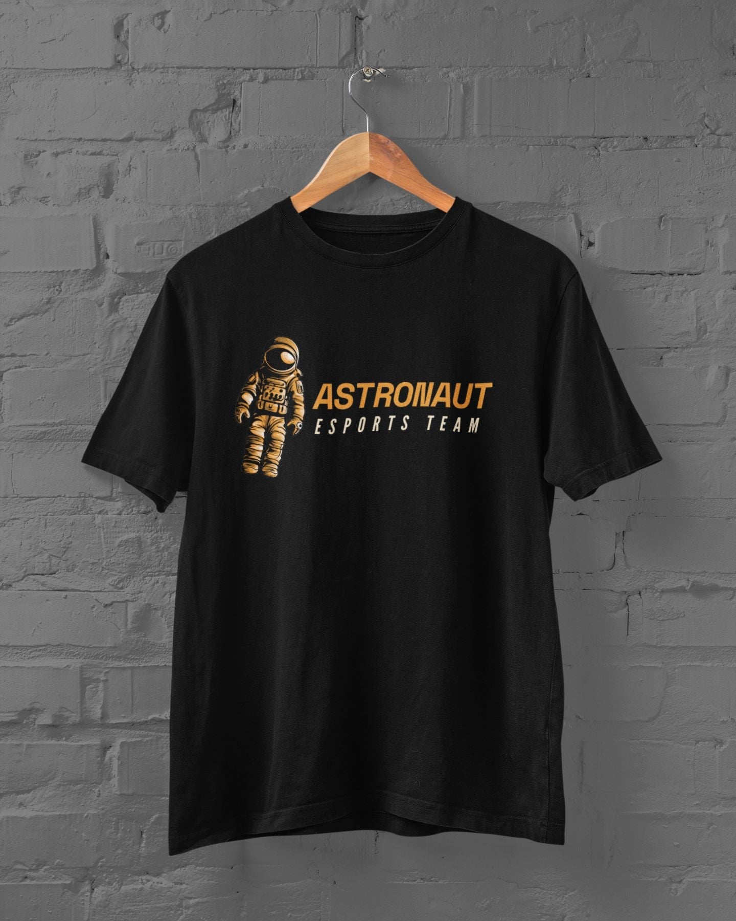 Astronaut Half Sleeve T-shirt for Men Black