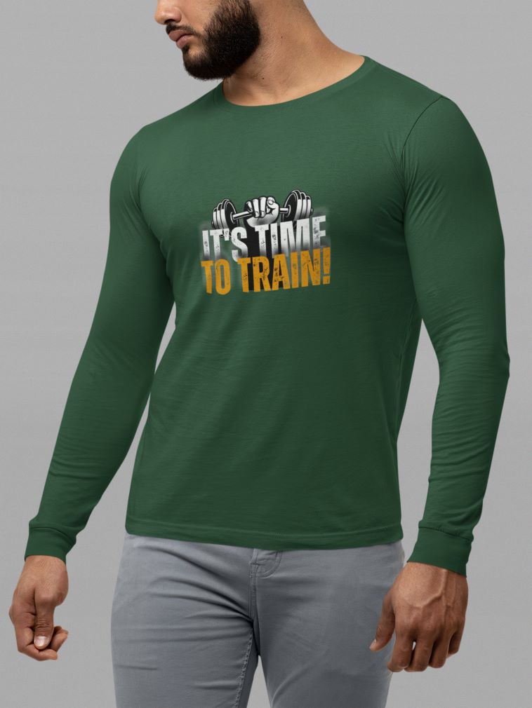 GYM - It's Time to Train Full Sleeve T-Shirt for Men